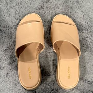 Old Navy Tan Sandals Minimalist Slip-On